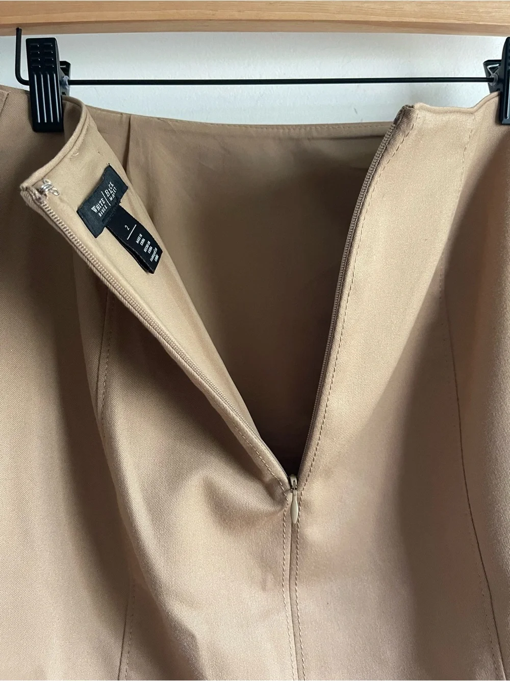 White House Black Market Camel Tan Pencil Skirt w/ Gold Hardware Career Classic